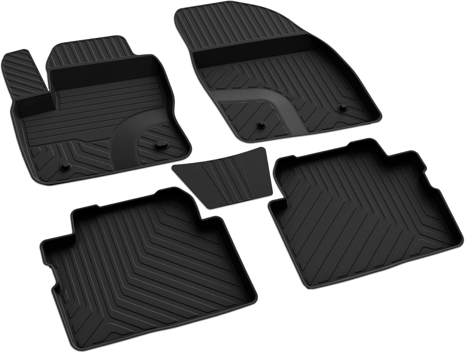 Für Ford C-MAX Gummi 4D Auto Fußmatten, strapazierfähig, rutschfest, wasserdicht, langlebig & leicht zu reinigen, Allwetter Automatten (2010-2019) von mabi automotive parts