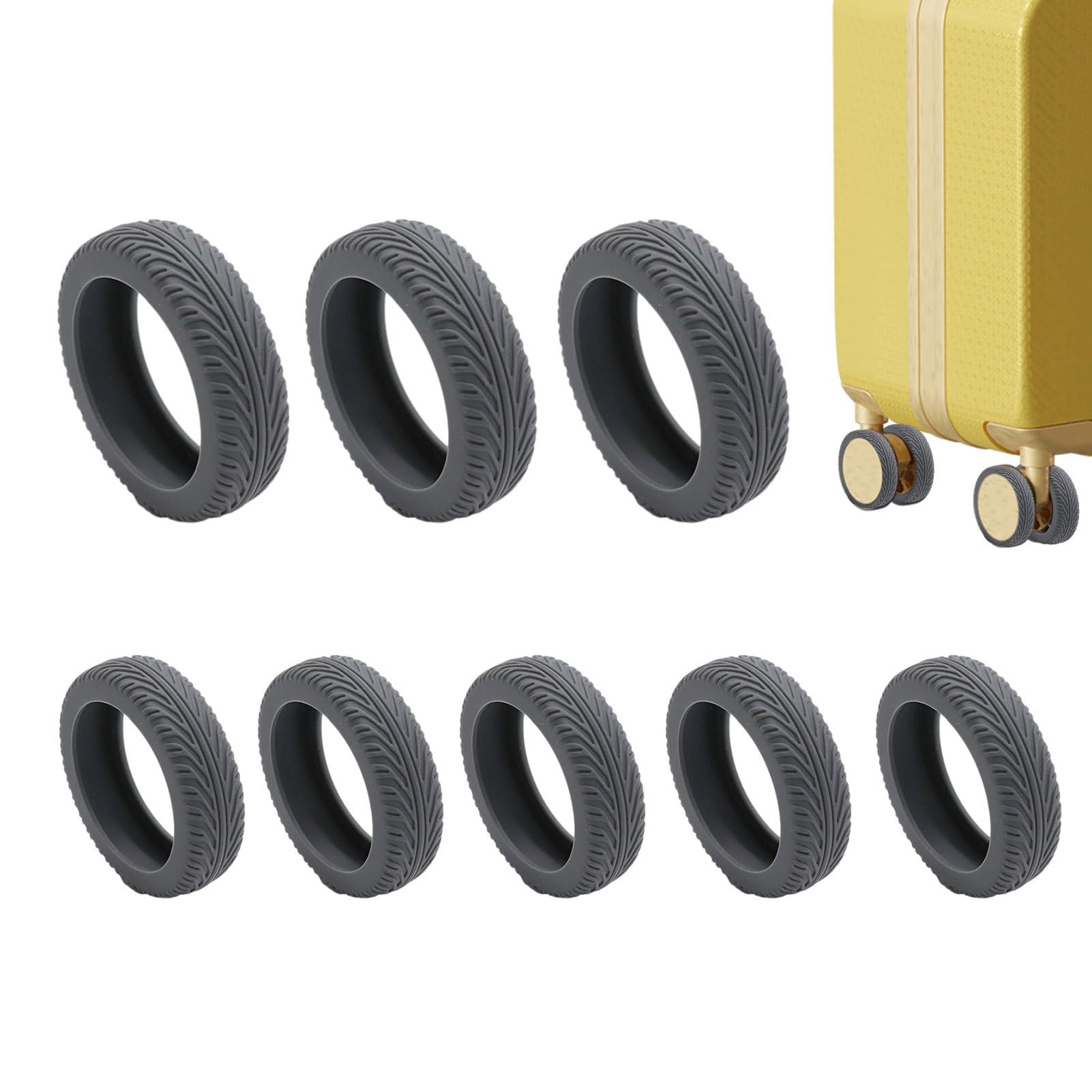 macto Gepäck-Radkappen, Kofferabdeckungen | Mute elastische Kofferradabdeckungen | Silikon-Schutzhülle für Gepäckrollen, 8-teilig, für Koffer oder Rollen macto Gepäck-Radkappen, Kofferabdeckungen | Mute elastische Kofferradabdeckungen | Silikon-Schutzhülle für Gepäckrollen, 8-teilig, für Koffer oder Rollen von macto
