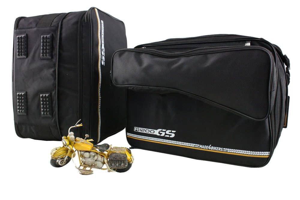 made4bikers Promotion-Bag: Bedruckte Koffer Innentaschen mit ABNEHMBARER Außentasche passend für BMW R1200GS R1200 GS mit Vario Koffer von made4bikers