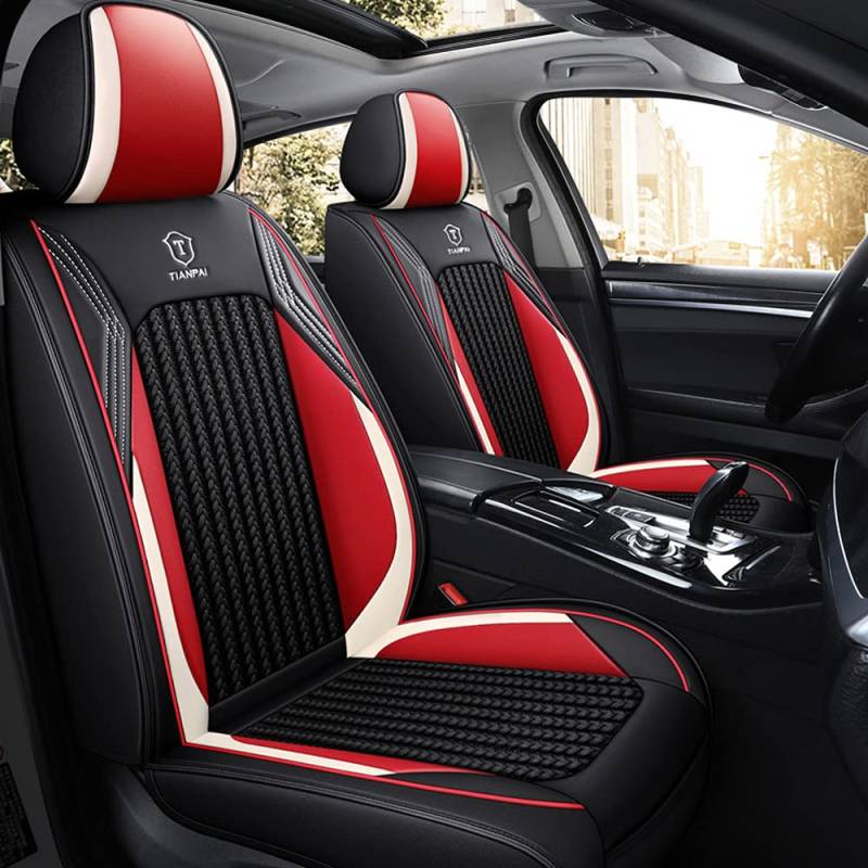 maipula Allwetter-Autositzbezug Für Toyota Aygo 5 Sitze, Kunstleder Autositzbezüge Full Set,rot von maipula