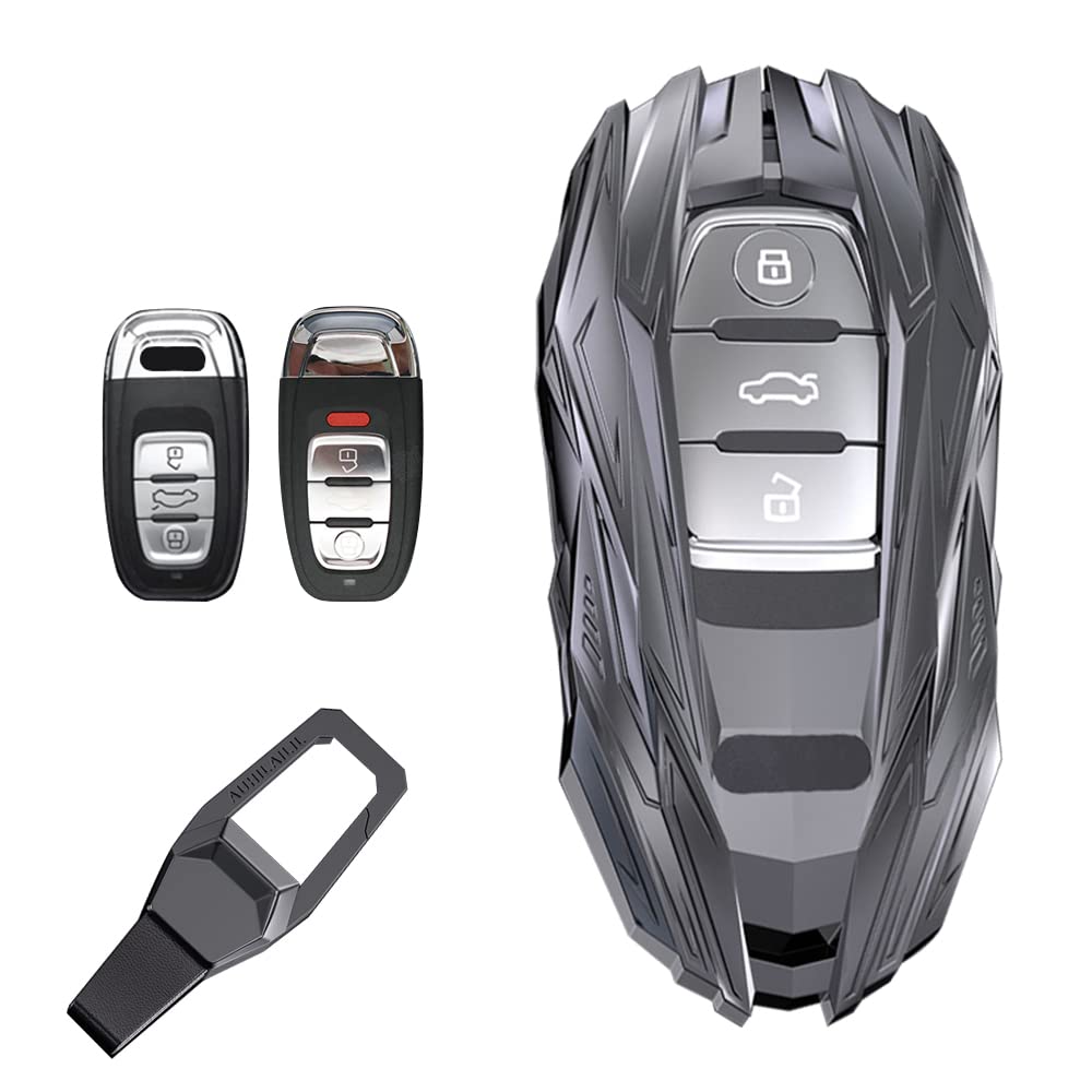 maipula Autoschlüssel Hülle für Audi schlüssellose Fernbedienung Smart Key Fob Halter R8 Q5 Q7 S3 S4 S5 S6 S7 S8 SQ5 RS5 RS7 A4 A5 A6 A7 A8,Grau von maipula