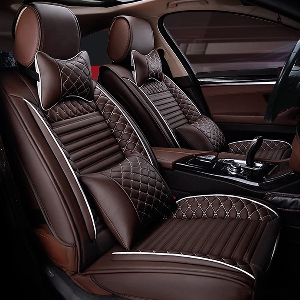 maipula Autositzbezüge Für Toyota CHR C-HR 2016-2020 Luxus 5 Sitze Komfortabler Allwetter-Autositzbezug Kunstleder,braun von maipula
