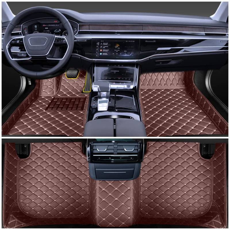 Auto Fußmatten für Audi A3 Hatchback 2004-2013 Allwetter Fussmatten Set Zubehör Fußmatte,Kaffee von maiqiken