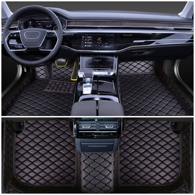 Auto Fußmatten für Audi Q7 (7seat) 2005-2015 Allwetter Fussmatten Set Zubehör Fußmatte,Schwarz von maiqiken