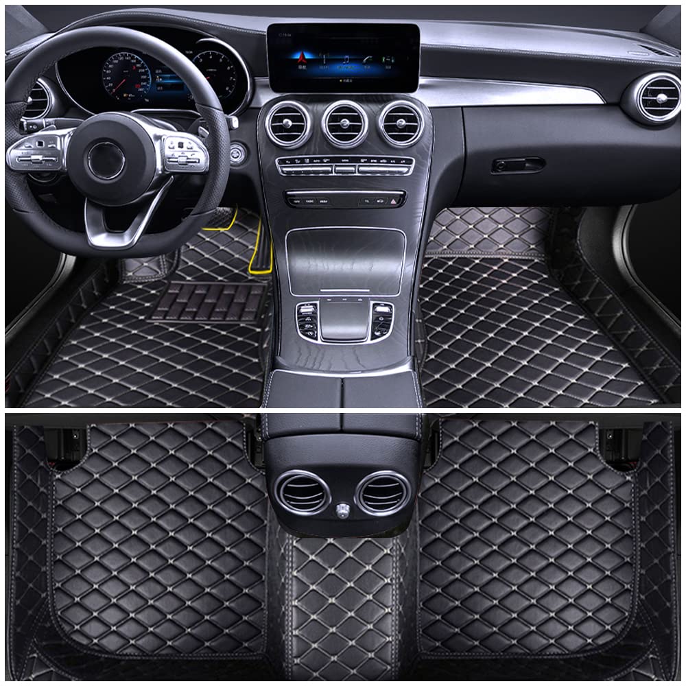 Auto Fußmatten für Benz C-Class W205 2016-2018 Allwetter Fussmatten Set Zubehör Fußmatte,Schwarz-Beige Auto Fußmatten für Benz C-Class W205 2016-2018 Allwetter Fussmatten Set Zubehör Fußmatte,Schwarz-Beige von maiqiken