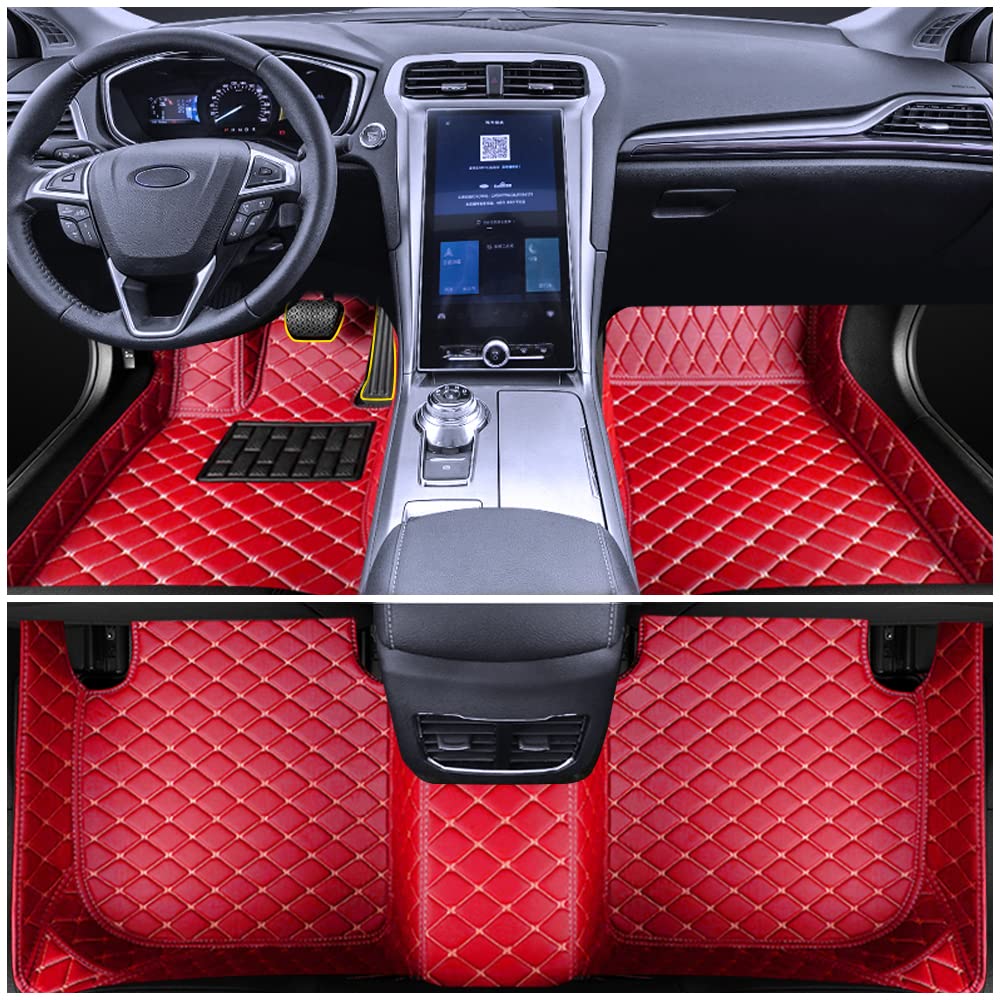 Auto Fußmatten für Ford Kuga 2015-2019 Allwetter Fussmatten Set Zubehör Fußmatte,Rot Auto Fußmatten für Ford Kuga 2015-2019 Allwetter Fussmatten Set Zubehör Fußmatte,Rot von maiqiken
