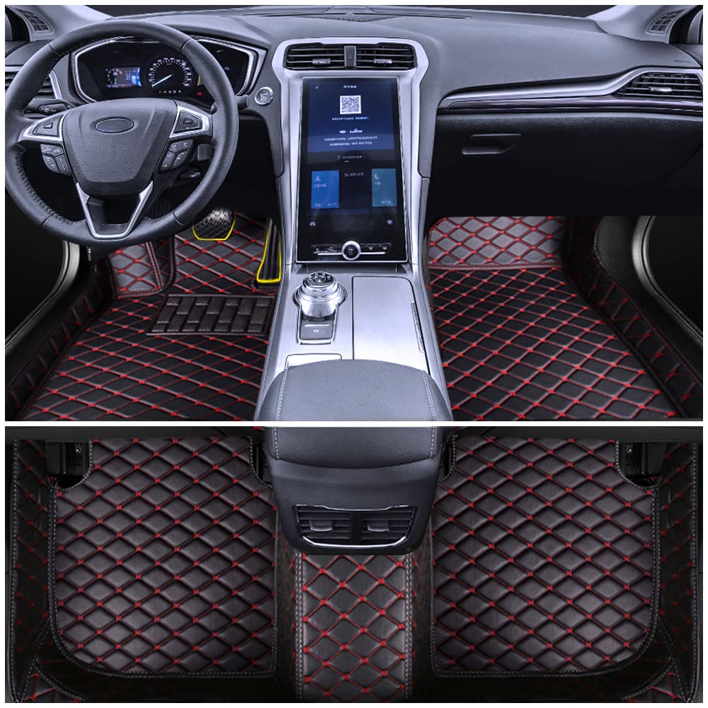 Auto Fußmatten für Ford Mustang GT500 Shelby 2005-2009 Allwetter Fussmatten Set Zubehör Fußmatte,Schwarz-Rot Auto Fußmatten für Ford Mustang GT500 Shelby 2005-2009 Allwetter Fussmatten Set Zubehör Fußmatte,Schwarz-Rot von maiqiken