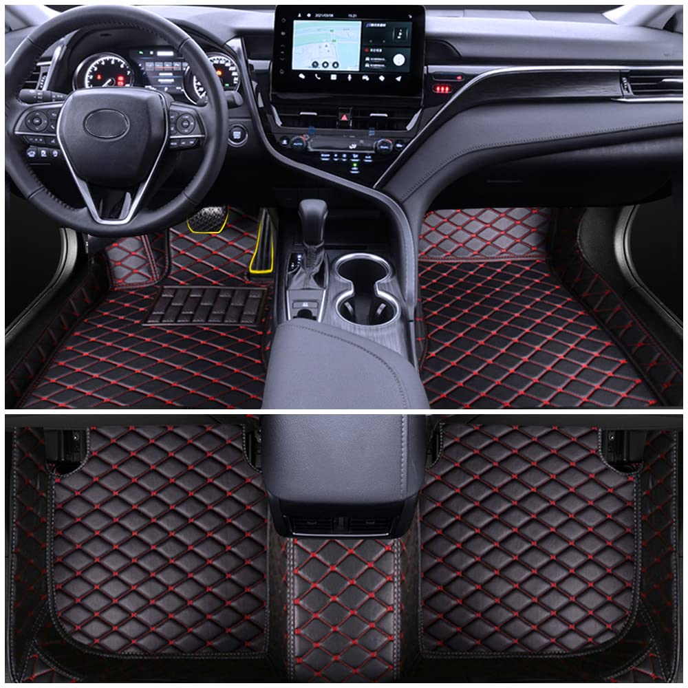 Auto Fußmatten für Mazda CX-5 2016-2018 Allwetter Fussmatten Set Zubehör Fußmatten Schwarz-Rot von maiqiken