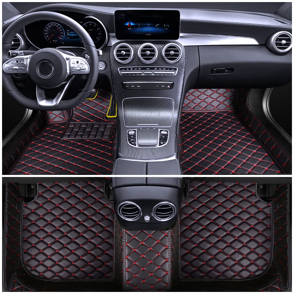 Auto Fußmatten für Benz C-Class W205 2016-2018 Allwetter Fussmatten Set Zubehör Fußmatte,Schwarz-Rot Auto Fußmatten für Benz C-Class W205 2016-2018 Allwetter Fussmatten Set Zubehör Fußmatte,Schwarz-Rot von maiqiken