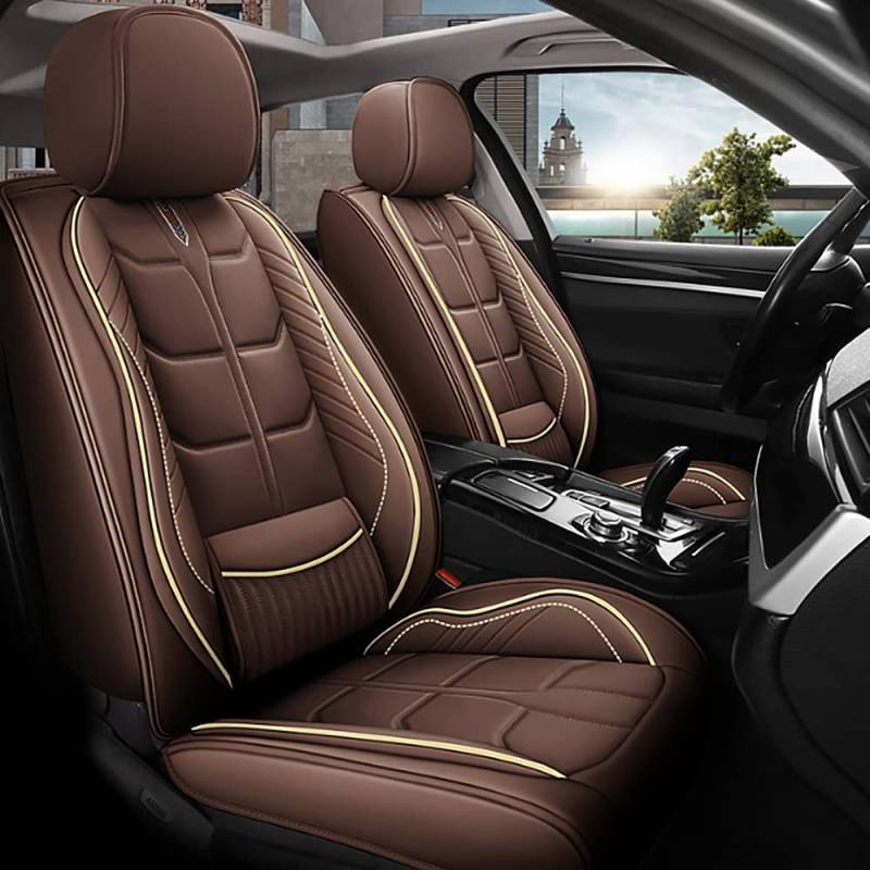 Autositzbezug Für VW for Volkswagen T5 T6 multivan Komplettset 2 Sitze Allwettereinsatz Auto Ledersitzbezug Braun von maiqiken