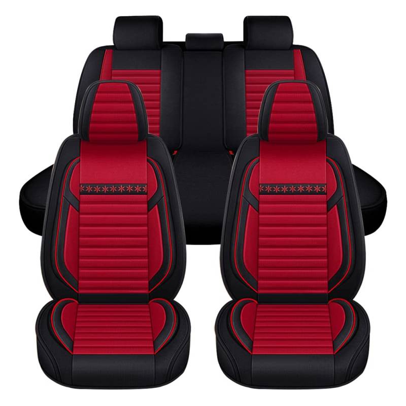 maiqiken Autositz Abdeckung Kompatibel mit Mazda CX3 CX-3 2015-2023 Protektoren Kissen Automotive Sitzbezüge Schwarz Rot(MH149) von maiqiken