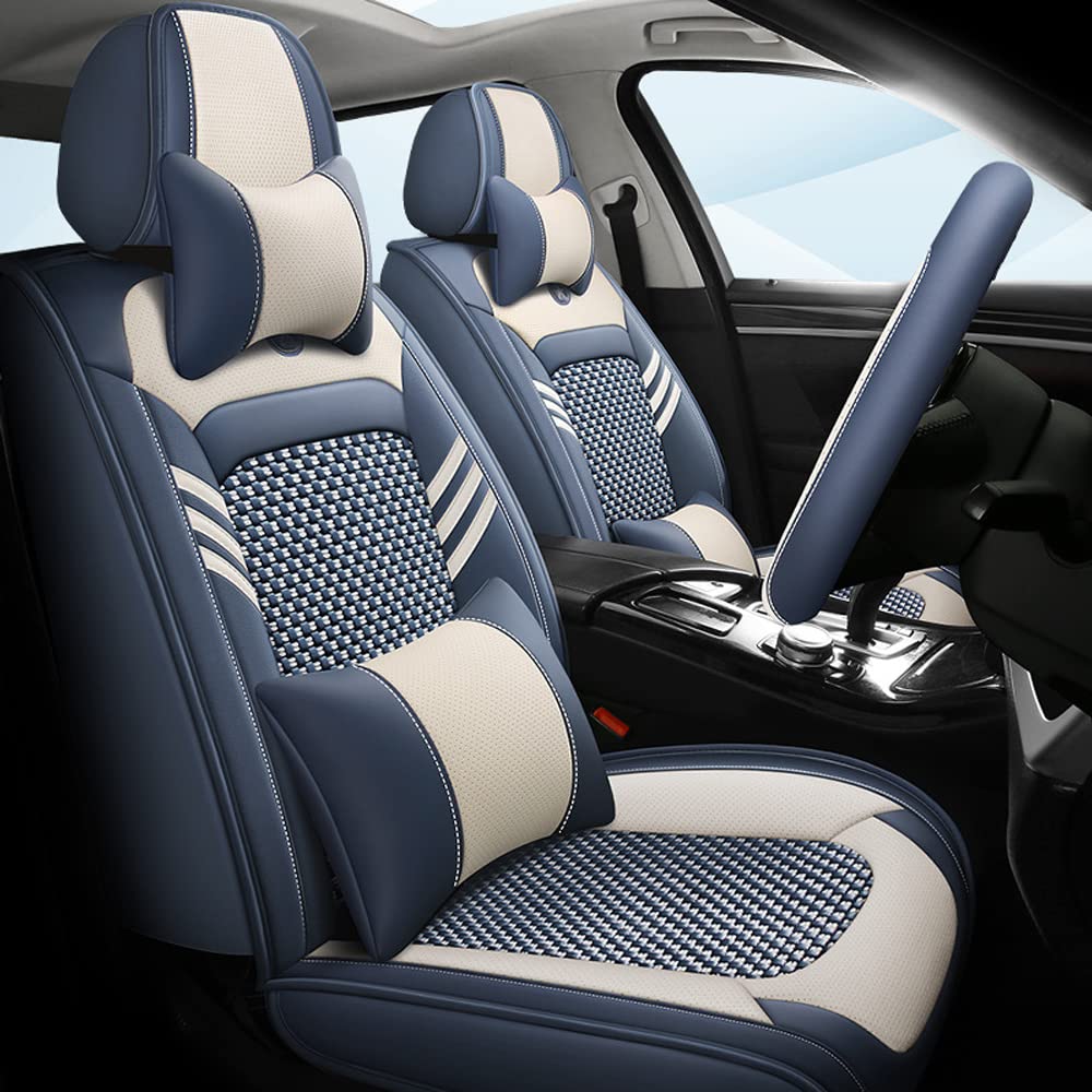 maiqiken Autositzbezüge Für Hyundai Tucson 2005-2025, 5-Sitzer Sitze kompletter Satz Sitzkissen Allwetter Autoteile Interieur Blau - 5 Sitzbezüge & Kopfstütze maiqiken Autositzbezüge Für Hyundai Tucson 2005-2025, 5-Sitzer Sitze kompletter Satz Sitzkissen Allwetter Autoteile Interieur Blau - 5 Sitzbezüge & Kopfstütze von maiqiken