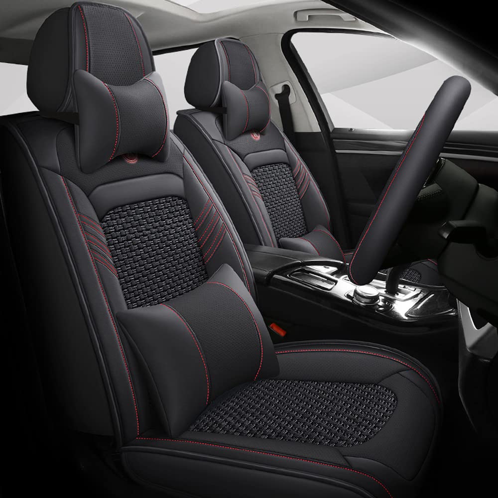 maiqiken Autositzbezüge Für VW Für Volkswagen Amarok 2010-2025, 5-Sitzer Sitze kompletter Satz Sitzkissen Allwetter Autoteile Interieur Schwarz - 5 Sitzbezüge & Kopfstütze maiqiken Autositzbezüge Für VW Für Volkswagen Amarok 2010-2025, 5-Sitzer Sitze kompletter Satz Sitzkissen Allwetter Autoteile Interieur Schwarz - 5 Sitzbezüge & Kopfstütze von maiqiken