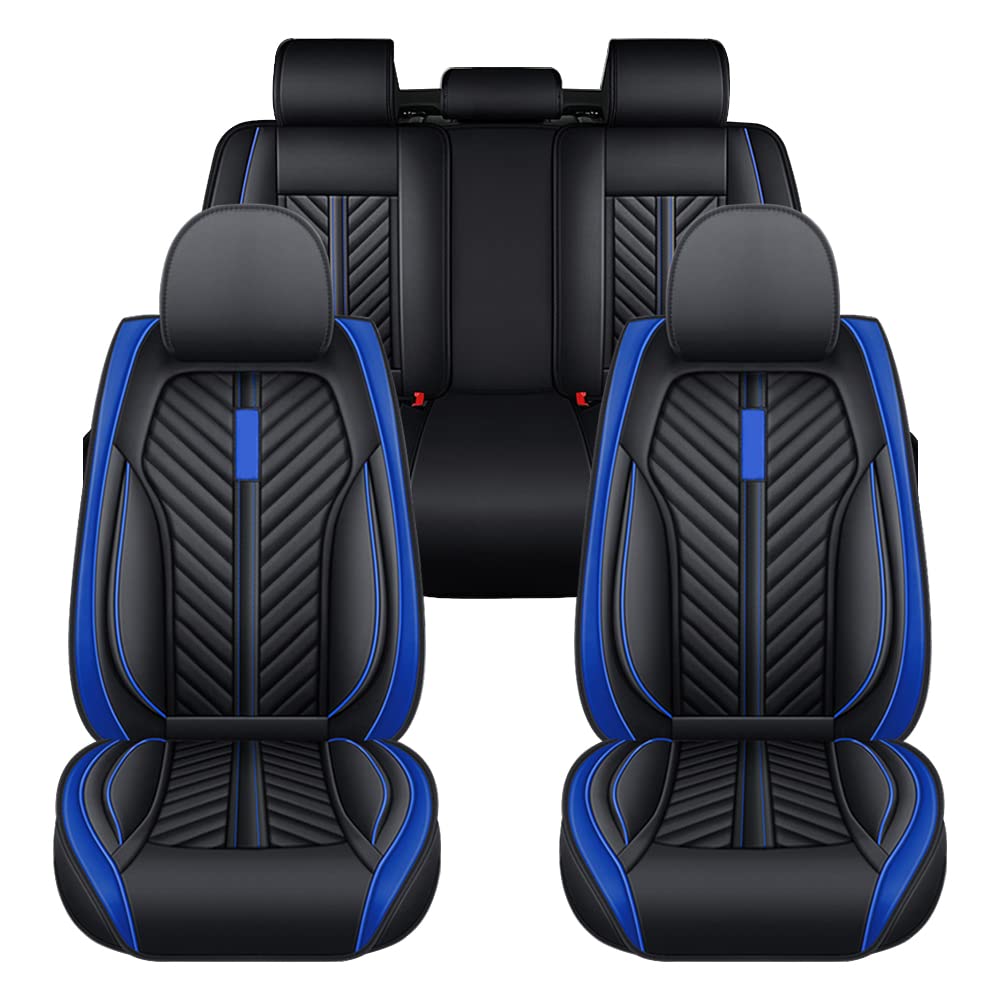 maiqiken Autositzbezüge Kompatibel mit Hyundai Tucson 2005-2023 Protektoren Kissen Automotive Sitzbezüge Schwarz-Blau (MH40) von maiqiken