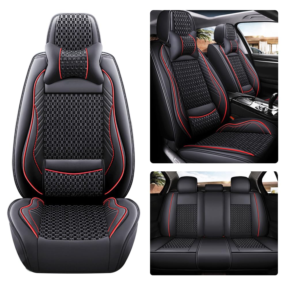 maiqiken Autositzbezug Für BMW 1er 2er 3er 4er 5er 6er 7er Komplettset 5-Sitze Sitzbezüge Allwettereinsatz Auto PU Ledersitzbezug Vorne und Hinten,Deluxe - Schwarz rot maiqiken Autositzbezug Für BMW 1er 2er 3er 4er 5er 6er 7er Komplettset 5-Sitze Sitzbezüge Allwettereinsatz Auto PU Ledersitzbezug Vorne und Hinten,Deluxe - Schwarz rot von maiqiken