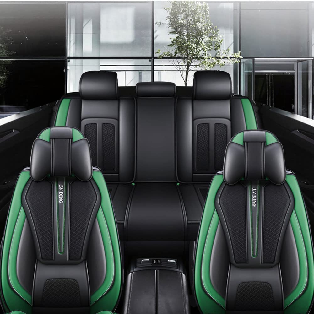 maiqiken Autositzbezug Für Ford Ranger 2003-2025 für 5-Sitze Sitzbezüge Auto PU Leder Komplettset, Universell Sitzbezug Auto Sitzschoner Kompatibel, Luxus, Schwarz Grün maiqiken Autositzbezug Für Ford Ranger 2003-2025 für 5-Sitze Sitzbezüge Auto PU Leder Komplettset, Universell Sitzbezug Auto Sitzschoner Kompatibel, Luxus, Schwarz Grün von maiqiken