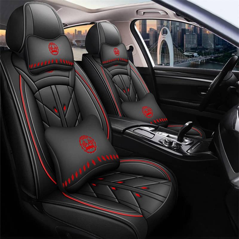 maiqiken Autositzbezug Für SEAT Tarraco Komplettset 5 Sitze sitzbezüge Allwettereinsatz Auto PU Ledersitzbezug Vorne und Hinten 5 Stück, Deluxe Version - Schwarz von maiqiken