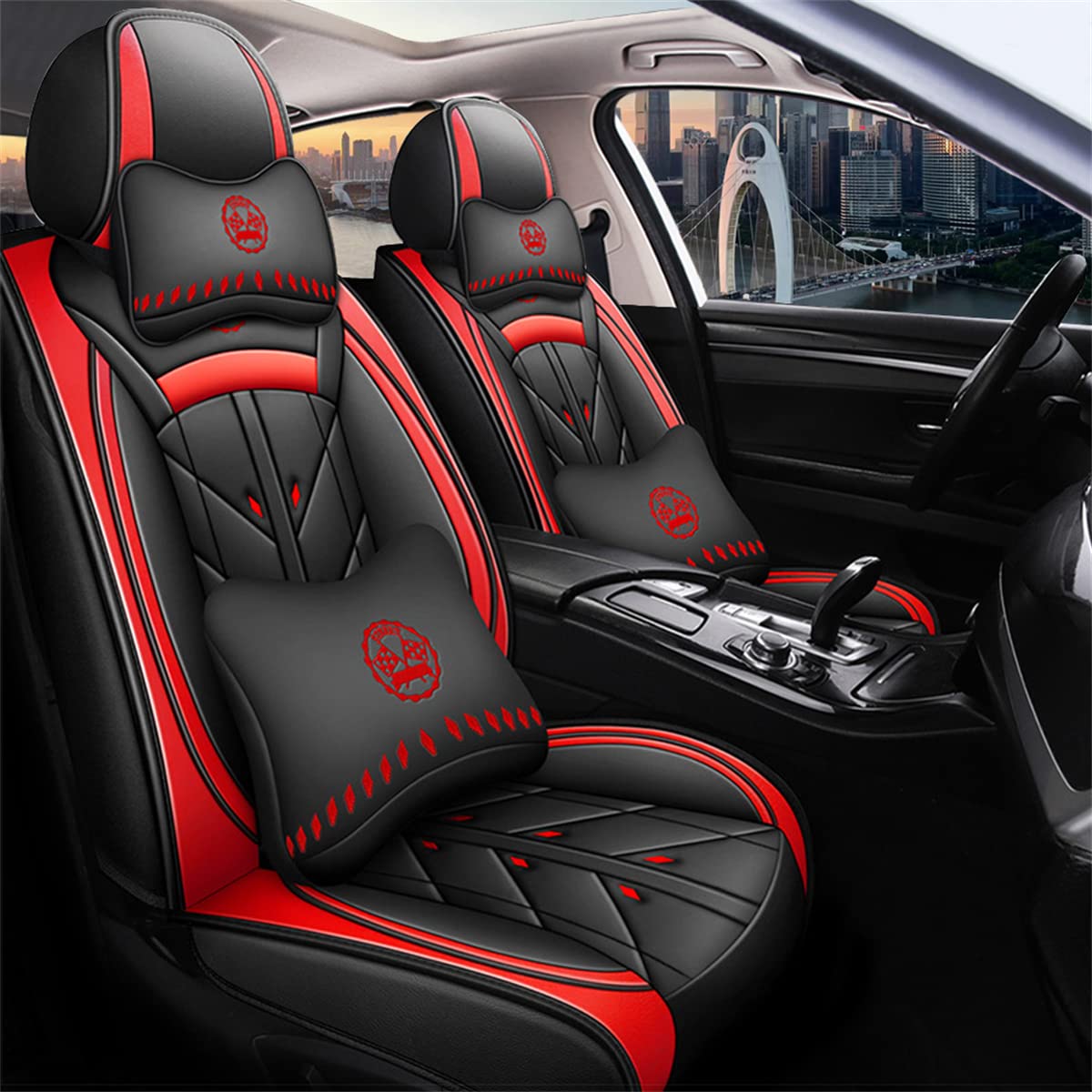 maiqiken Autositzbezug Für Volkswagen Tiguan 2009-2025 Komplettset 5 Sitze sitzbezüge Allwettereinsatz Auto PU Ledersitzbezug Vorne und Hinten 5 Stück, Deluxe Version - Rot maiqiken Autositzbezug Für Volkswagen Tiguan 2009-2025 Komplettset 5 Sitze sitzbezüge Allwettereinsatz Auto PU Ledersitzbezug Vorne und Hinten 5 Stück, Deluxe Version - Rot von maiqiken