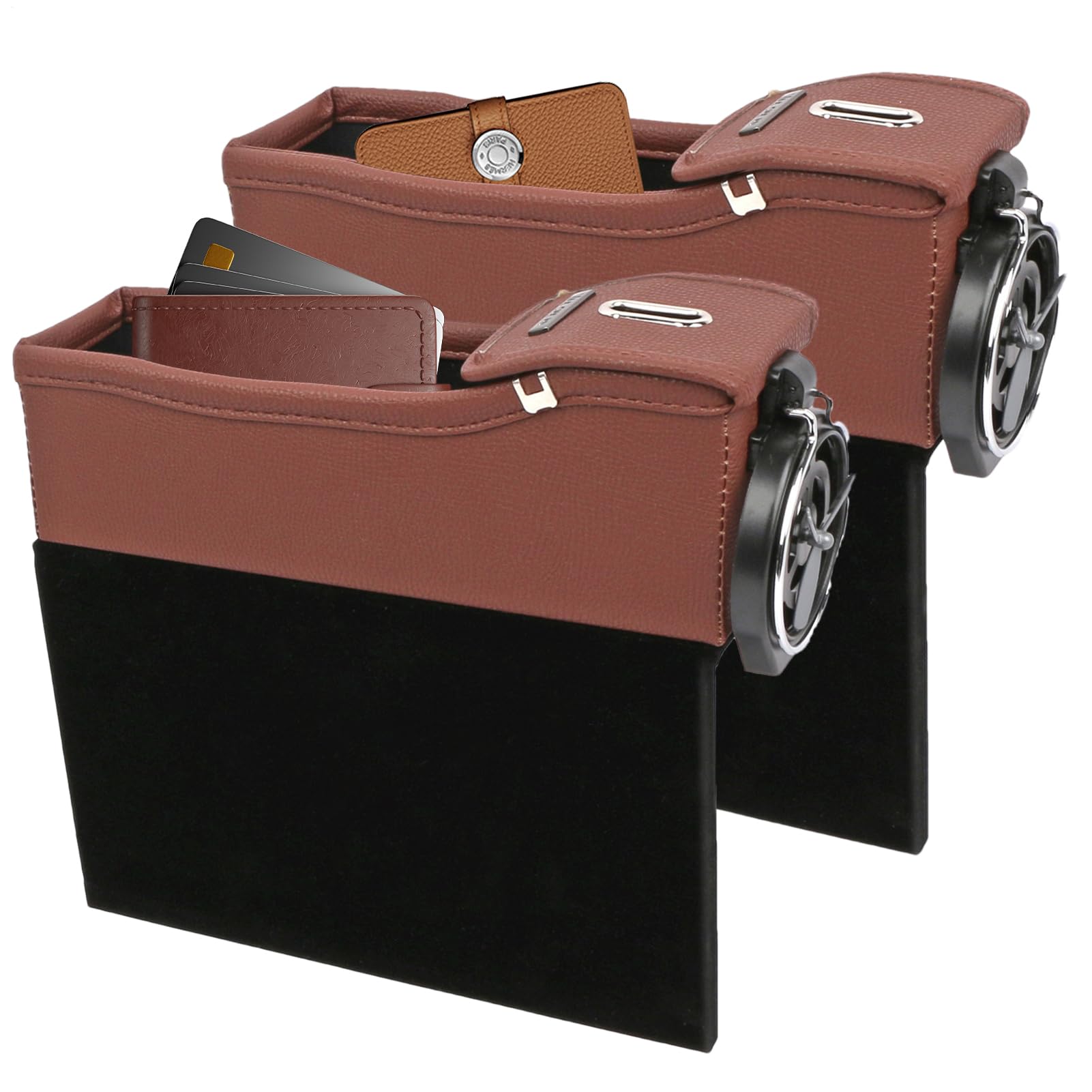 manhegari Auto-Fugendüse Organizer | 2 x Autositz-Aufbewahrungsbox, Seitenfüller mit Getränkehalter, Konsolen-Organizer für Karten, Schlüssel, Brillen, Fahrzeug und LKW manhegari Auto-Fugendüse Organizer | 2 x Autositz-Aufbewahrungsbox, Seitenfüller mit Getränkehalter, Konsolen-Organizer für Karten, Schlüssel, Brillen, Fahrzeug und LKW von manhegari