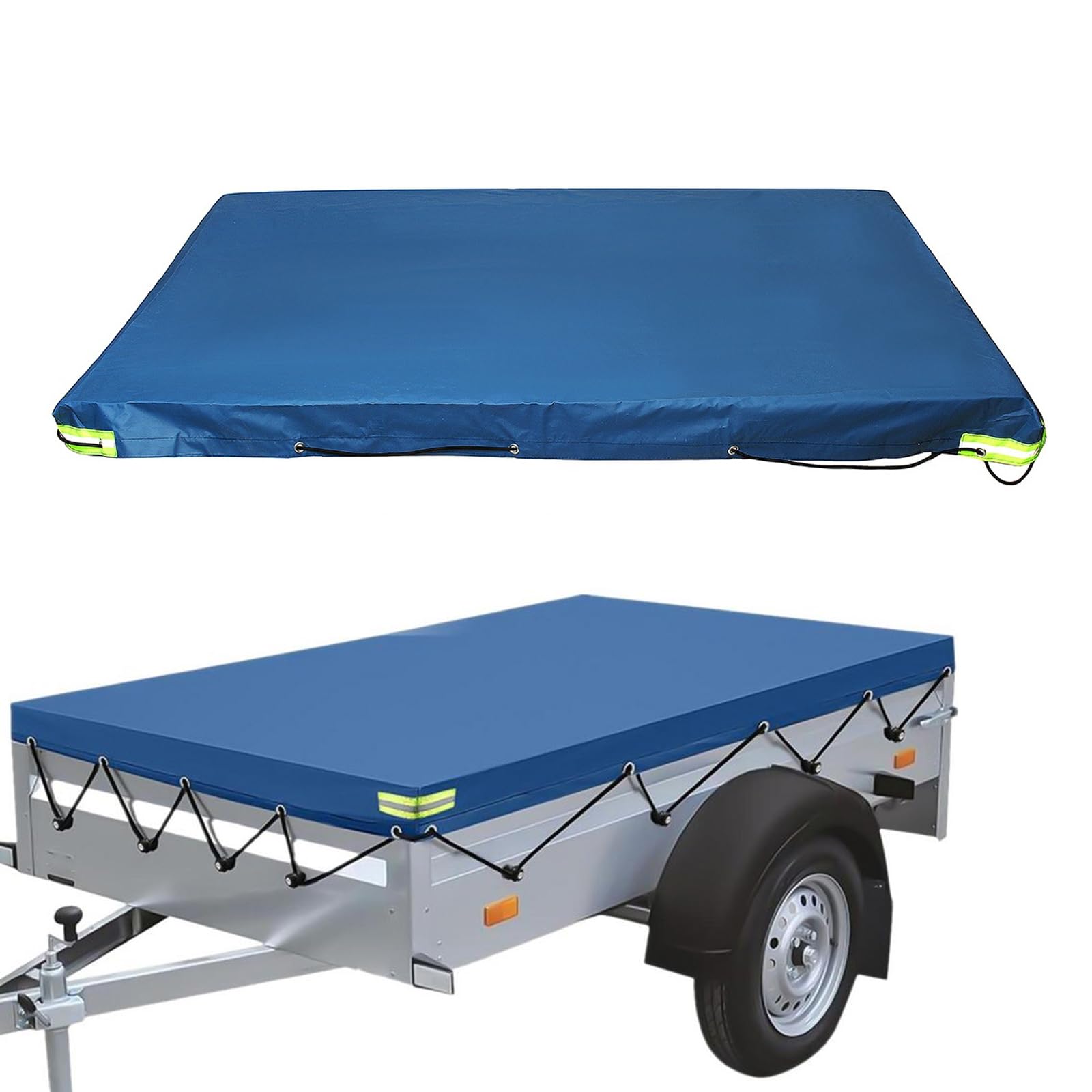 420D Oxford wasserdichte Anhängerplane, 208 x 114 x 13 cm, sonnen- und staubabweisend (blau) 420D Oxford wasserdichte Anhängerplane, 208 x 114 x 13 cm, sonnen- und staubabweisend (blau) von maxant