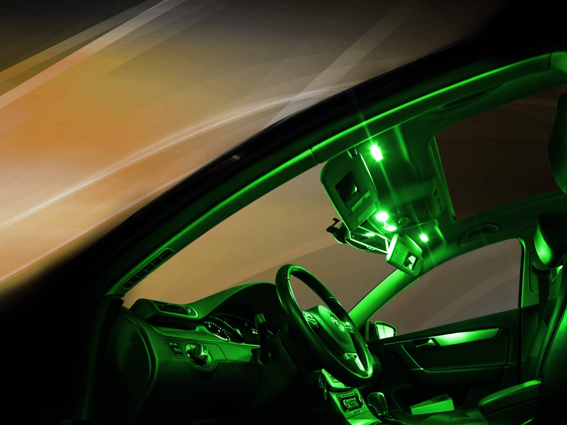 maxtron Innenraumbeleuchtung Set für Auto Corsa E Grün Beleuchtung Innenlicht Komplettset von maxtron