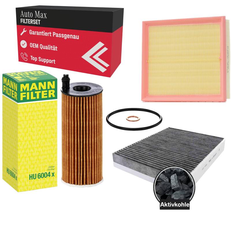 Filterset Inspektionspaket für BMW 1er 2er | Diesel N47 | 118d (143 PS) 120d (184 PS) | F20 F21 F22 F23 | Ölfilter | Luftfilter | Innenraumfilter | Aktivkohle von mbmax.de