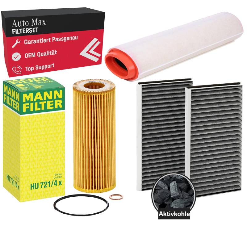 Filterset Inspektionspaket für BMW 5er | E60 E61 | 525d 530d | Ölfilter | Luftfilter | Innenraumfilter | Aktivkohle von mbmax.de