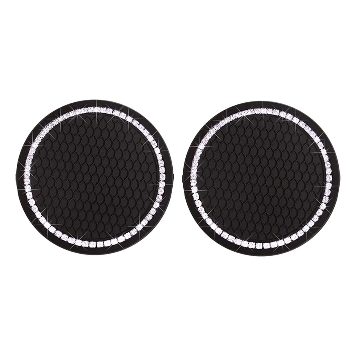 2 Stück Glitzer Auto Untersetzer Getränkehalter,Glitzer Autozubehör Glitzer Universal Getränkehalter Pad rutschfeste Glitzer Strass Untersetzer Dosenhalter,Glitzer Kristall Auto Zubehor Innenraum von mciskin
