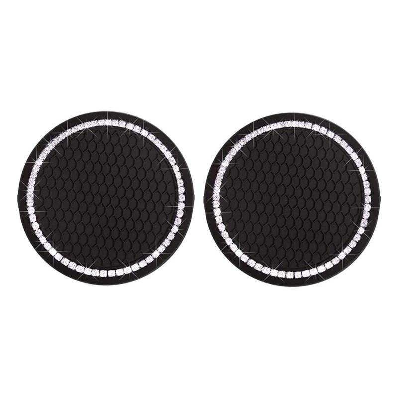 2 Stück Glitzer Auto Untersetzer Getränkehalter,Glitzer Autozubehör Glitzer Universal Getränkehalter Pad rutschfeste Glitzer Strass Untersetzer Dosenhalter,Glitzer Kristall Auto Zubehor Innenraum von mciskin