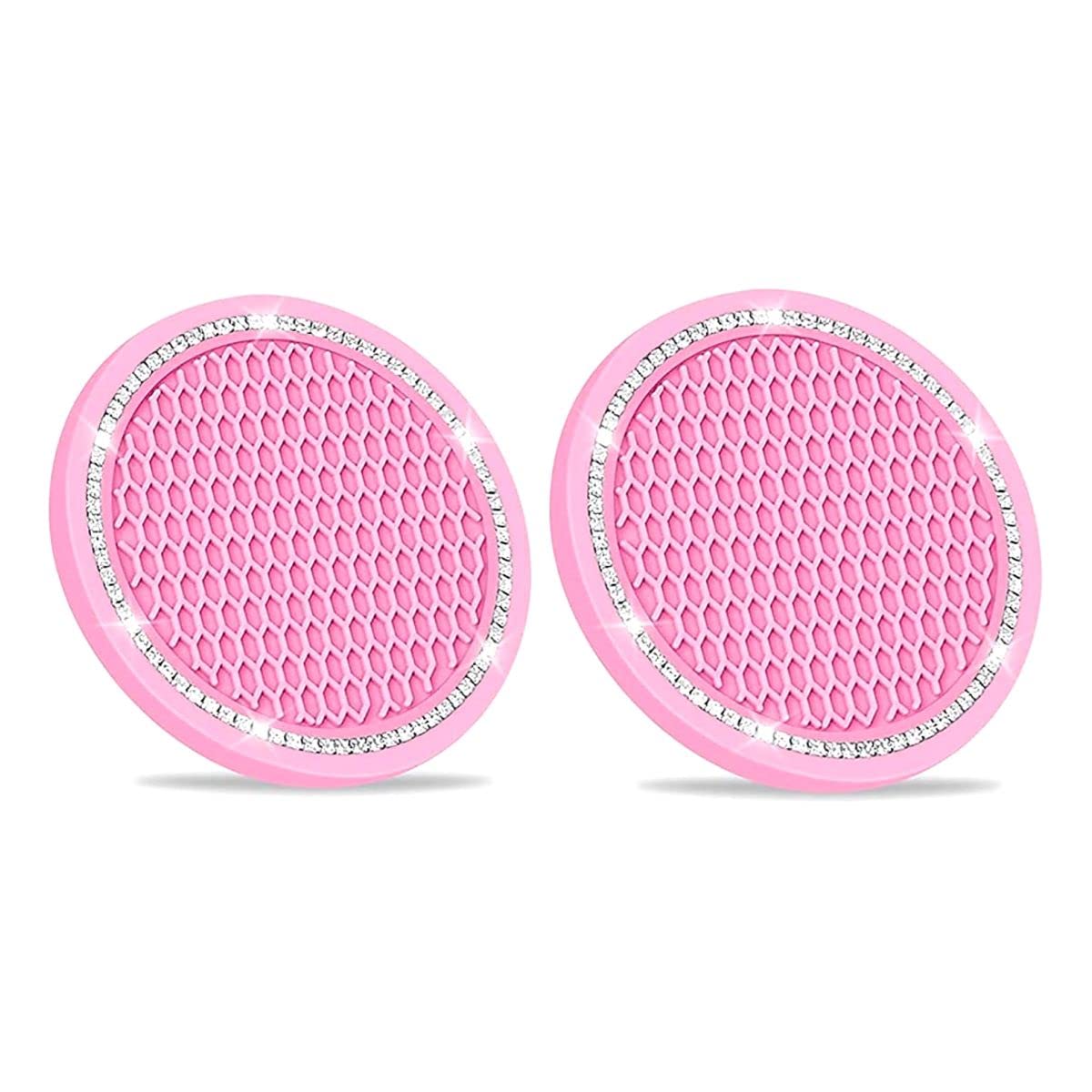 2 Stück Glitzer Auto Untersetzer Getränkehalter,Glitzer Autozubehör Glitzer Universal Getränkehalter Pad rutschfeste Glitzer Strass Untersetzer Dosenhalter,Glitzer Kristall Auto Zubehor Innenraum von mciskin