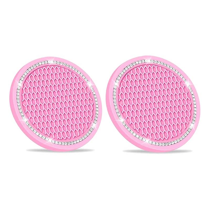 2 Stück Glitzer Auto Untersetzer Getränkehalter,Glitzer Autozubehör Glitzer Universal Getränkehalter Pad rutschfeste Glitzer Strass Untersetzer Dosenhalter,Glitzer Kristall Auto Zubehor Innenraum von mciskin