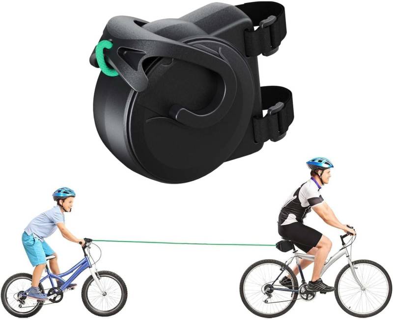 Fahrrad Abschleppseil Kinder mit Dreiecktasche,Elastisches 2.5M Fahrrad Traktionsseil,Eltern Kind Zugseil Abschleppseil Traktionsseil,Tragfähigkeit 500 lbs für Kinder MTB Bike (Model E, Einheitsgröße) von meimeistyle