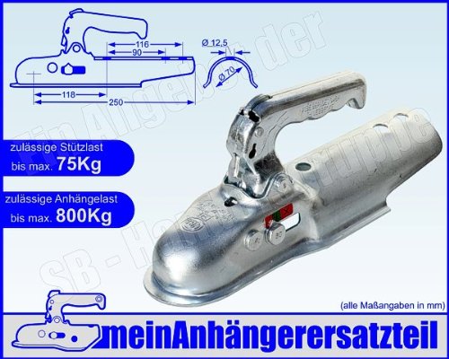 ALBE Berndes Zugkugelkupplung Anhängerkupplung Zugrohr rund 70mm EM 80 R G 05170 von meinAnhängerersatzteil