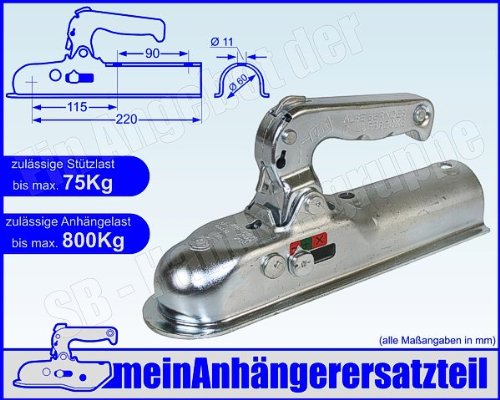 ALBE Berndes Zugkugelkupplung Kugelkupplung Zugrohr rund 60mm EM 80 R F 05160 von meinAnhängerersatzteil