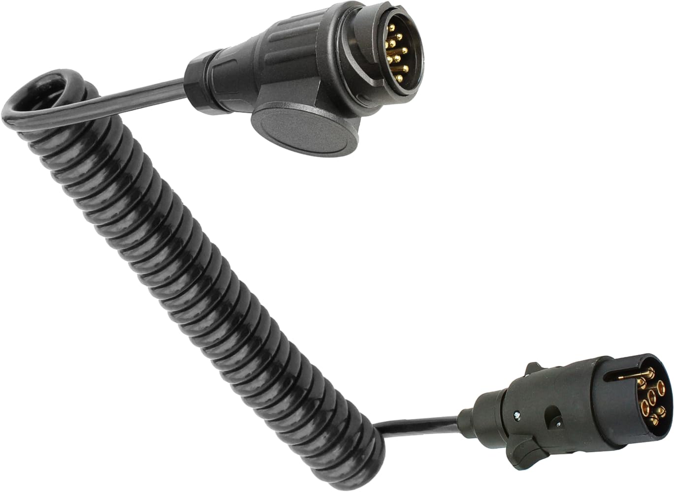 Spiralkabel Verbindungskabel für Anhänger 7pol. - 13pol. Stecker - ca. 3m Spiralkabel Verbindungskabel für Anhänger 7pol. - 13pol. Stecker - ca. 3m von meinAnhängerersatzteil