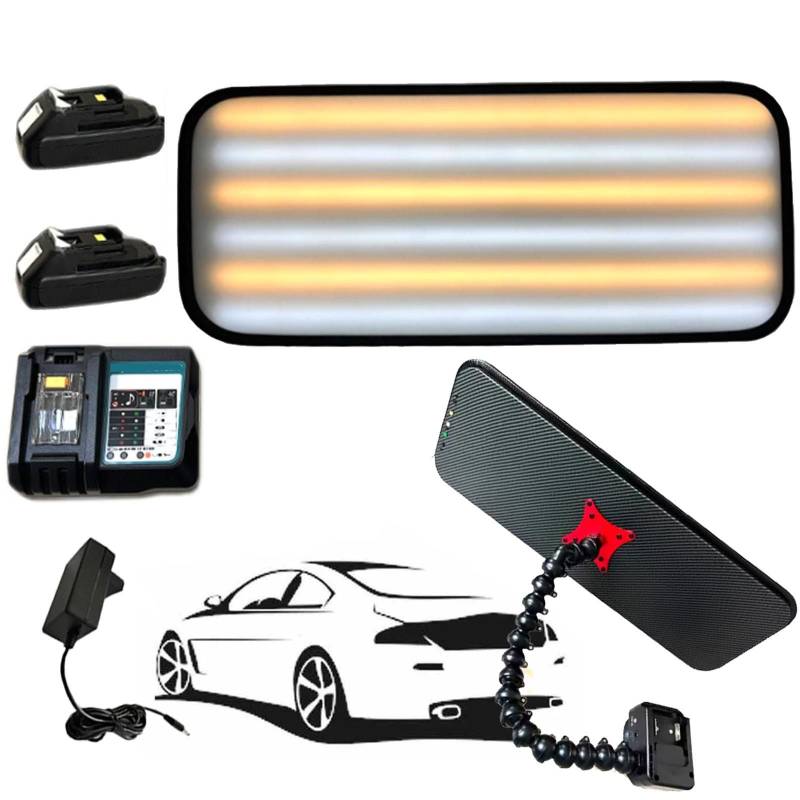 Verbessertes 6-Farbige Licht Erkennung Von Dellen In Der Karosserie-Led-Pdr-Lampe-360°-Hochleistungssaugnapf/Helligkeit&Farbe Einstellbar-FüR Professionelle Mechaniker,Mobile Reparaturen ,B von menglanchang