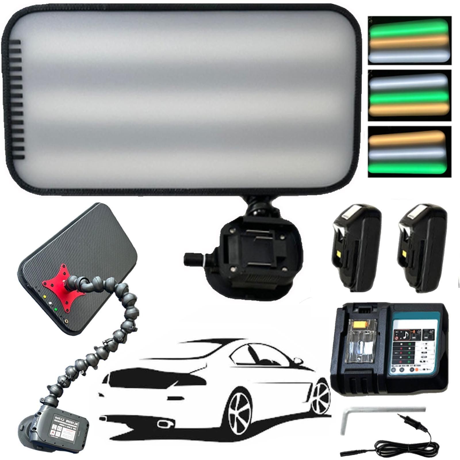 menglanchang Leuchtfeld Zur Dellenreparatur Im Auto – 9-Farbiges Led-Werkzeug Zur Dellenentfernung Ohne Lackieren, 2500mah Doppelbatterie Und Biegbare Halterung FüR Mobile Techniker menglanchang Leuchtfeld Zur Dellenreparatur Im Auto – 9-Farbiges Led-Werkzeug Zur Dellenentfernung Ohne Lackieren, 2500mah Doppelbatterie Und Biegbare Halterung FüR Mobile Techniker von menglanchang
