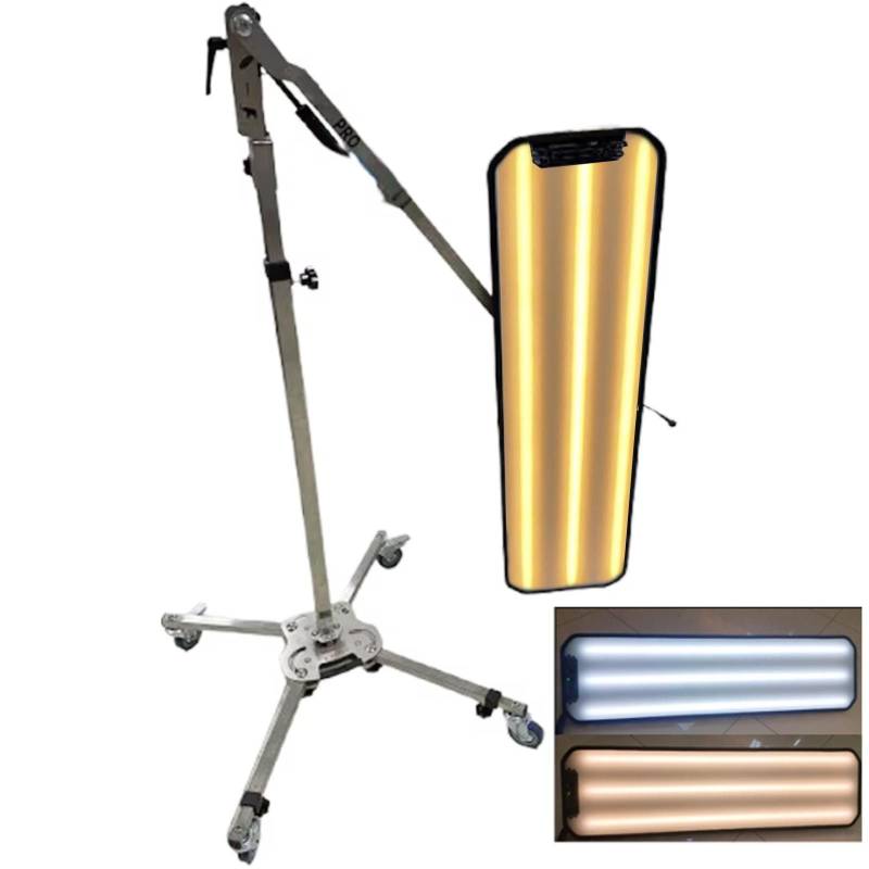menglanchang Werkzeug Zur Dellenreparatur Im Auto-6 Farbiges Licht,Robuste PDR-Lampe(95x26cm) Reflektorplatte,Dellen-Reparatur-Werkzeuge&Led-Lichtreflexionsbrett-4 RäDern/Verstellbarem StäNder,Black von menglanchang