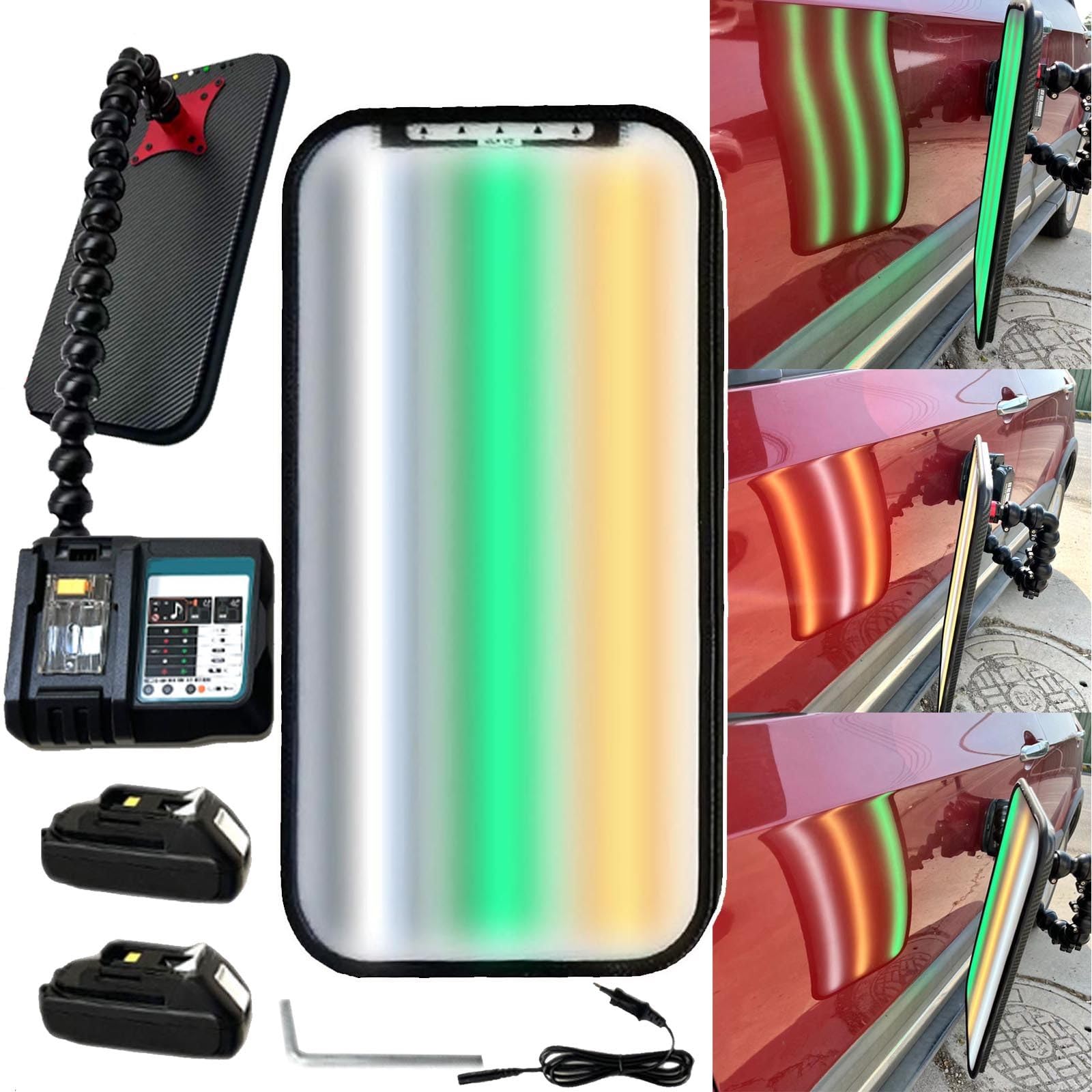 menglanchang Werkzeuge Zur Auto-Dellenreparatur,PDR-Licht Lackfreie Dellenreparaturwerkzeuge,Lampe Lackfreien Dellenentfernung 9 Farben,2X2500mah Akku&Ovalem Saugnapf & SchnellladegeräT,60×20cm menglanchang Werkzeuge Zur Auto-Dellenreparatur,PDR-Licht Lackfreie Dellenreparaturwerkzeuge,Lampe Lackfreien Dellenentfernung 9 Farben,2X2500mah Akku&Ovalem Saugnapf & SchnellladegeräT,60×20cm von menglanchang