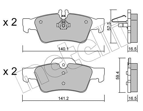 metelligroup 22-0568-0 Bremsbeläge, Made in Italy, Ersatzteile für Autos, ECE R90-zertifiziert, Kupferfrei von metelligroup