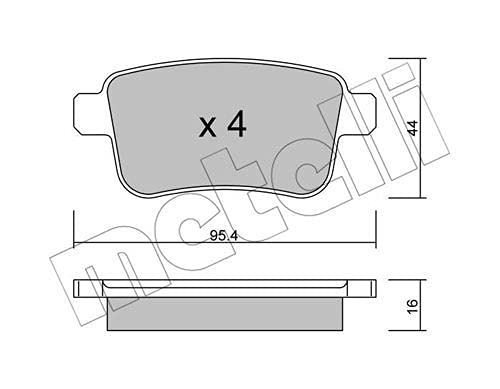 metelligroup 22-0814-0 Bremsbeläge, Made in Italy, Ersatzteile für Autos, ECE R90-zertifiziert, Kupferfrei von metelligroup