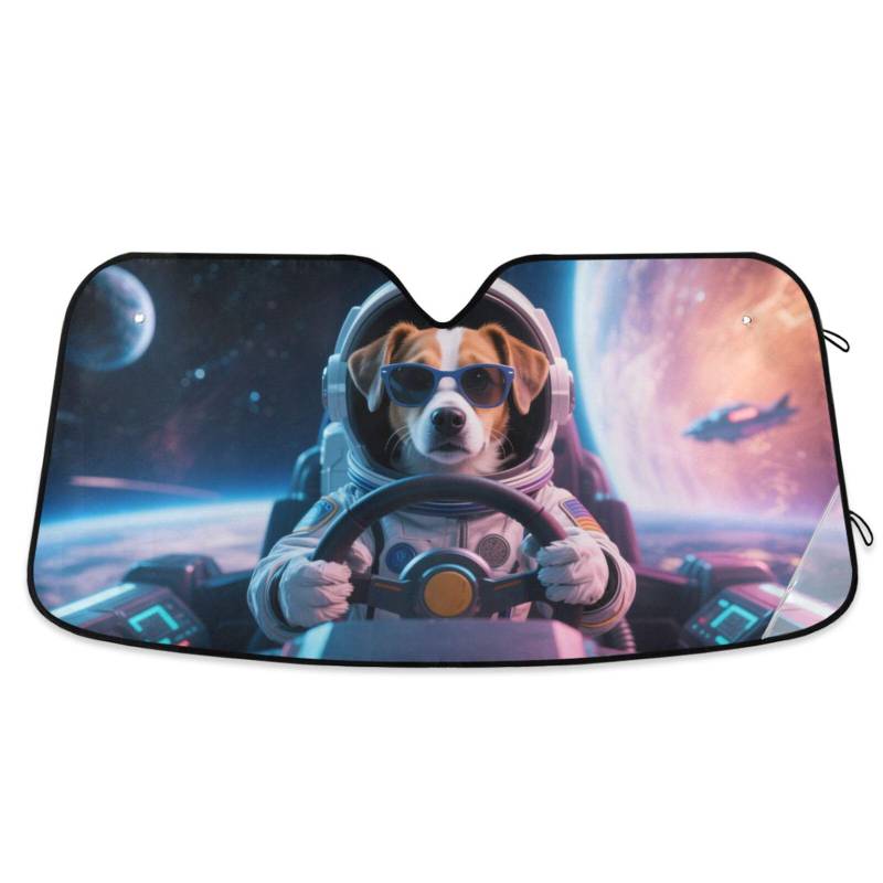 Animal Astronauts Automotive Interior Sun Protection Collapsible Reflector Sheild Parasol de auto L von miaozhen