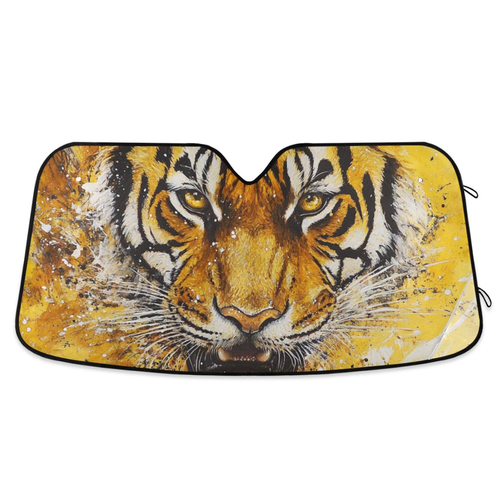 Mighty Animal Realistic Style Yellow Full Protection Windshield Collapsible Sun Protection Automobile para sol para Ventana de casa von miaozhen
