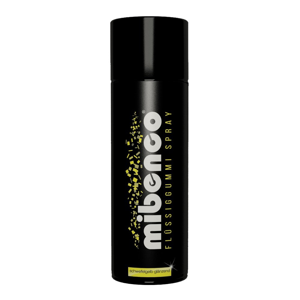 mibenco 71411016 Flüssiggummi Spray / Sprühfolie, Schwefelgelb Glänzend, 400 ml- Schutz für Oberflächen und zum Felgen lackieren von mibenco