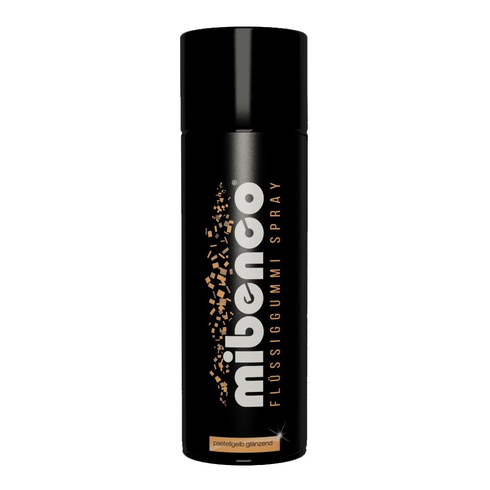 mibenco 71411034 Flüssiggummi Spray / Sprühfolie, Pastellgelb Glänzend, 400 ml Schutz für Oberflächen und zum Felgen lackieren von mibenco