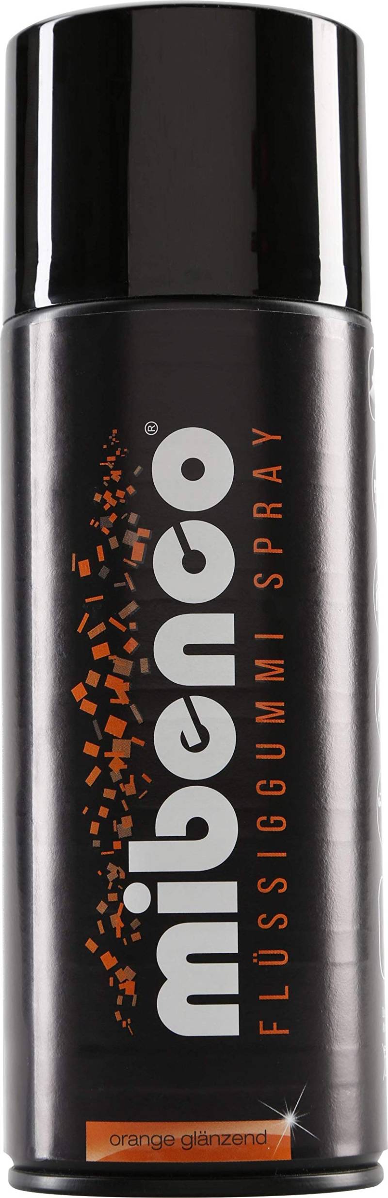 mibenco 71412008 Flüssiggummi Spray / Sprühfolie, Orange Glänzend, 400 ml - Schutz für Oberflächen und zum Felgen lackieren von mibenco