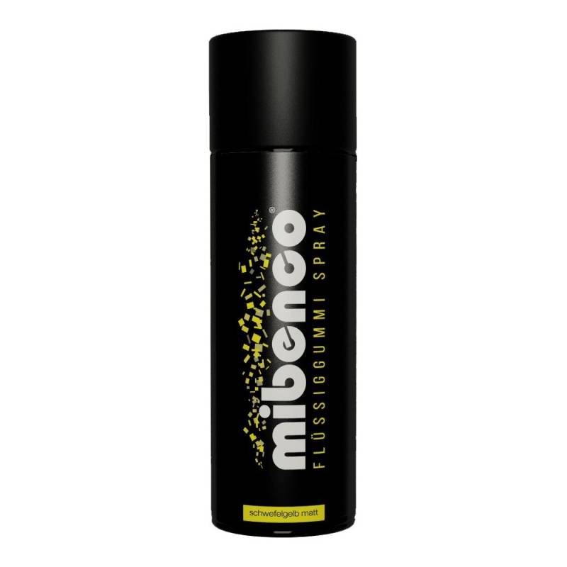 mibenco 71421016 Flüssiggummi Spray / Sprühfolie, Schwefelgelb Matt, 400 ml -Schutz für Oberflächen und zum Felgen lackieren von mibenco