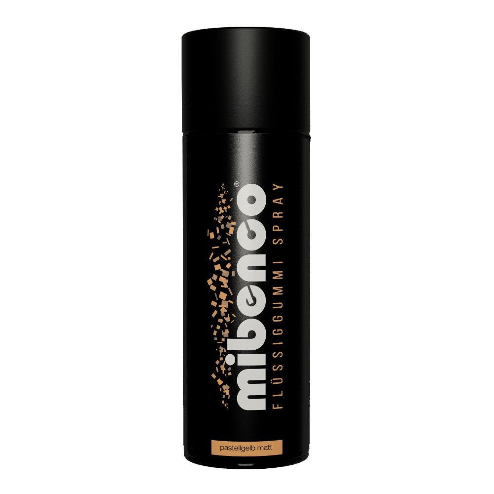 mibenco 71421034 Flüssiggummi Spray / Sprühfolie, Pastellgelb Matt, 400 ml - Schutz für Oberflächen und zum Felgen lackieren von mibenco