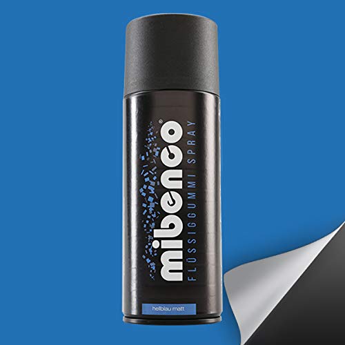 mibenco 71425015 Flüssiggummi Spray / Sprühfolie, Hellblau Matt, 400 ml -Schutz für Oberflächen und zum Felgen lackieren von mibenco