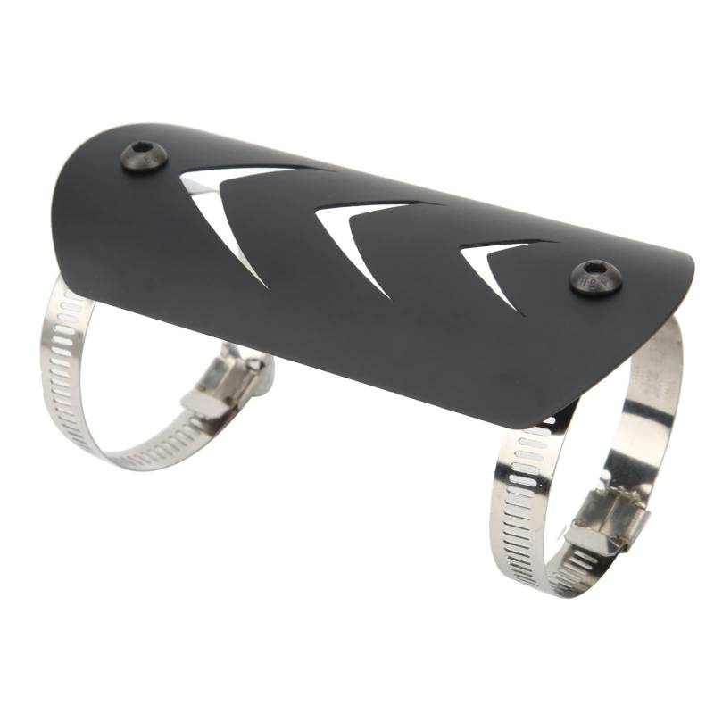 Auspuff-Rohrschutz, schlagfester Auspuff-Hitzeschild-Abdeckung, Edelstahl, leicht, universell für Motorräder(dunkel) von minifinker